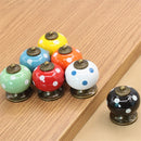 Vintage Dot Round Ceramics Drawer Knob Cabinet Pull Handle Cupboard Door Handle