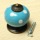 Vintage Dot Round Ceramics Drawer Knob Cabinet Pull Handle Cupboard Door Handle