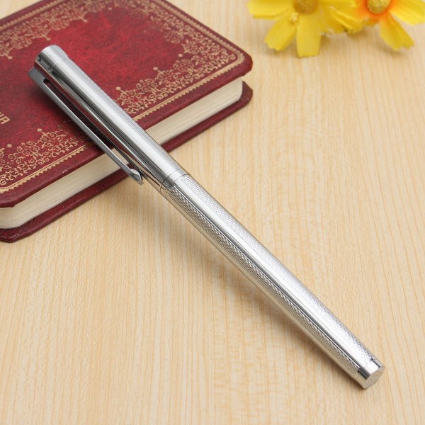 JinHao 126 High Quality Silver Fine Nib Metal Fountain Pen