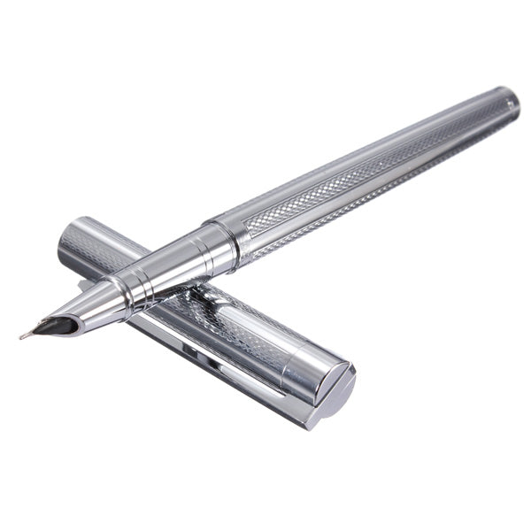 JinHao 126 High Quality Silver Fine Nib Metal Fountain Pen