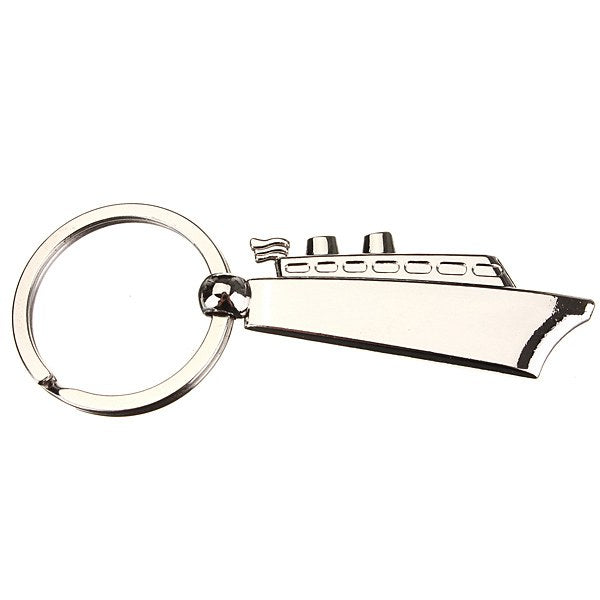 3D Silver Cruises Ship Boat Model Key Chain Metal Keyring Gift