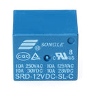5Pcs SONGLE Mini 12V DC Power Relay SRD-12VDC-SL-C PCB Type