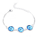 Silver Plated Time Gem Galaxy Glass Cabochon Charm Bracelet Unisex