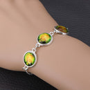 Silver Plated Time Gem Galaxy Glass Cabochon Charm Bracelet Unisex