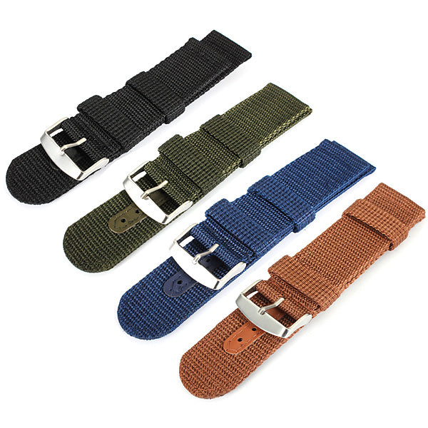 18mm 20mm 22mm 24mm Nylon Polyamides Canvas Black Mental Watch Band