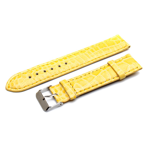 20mm PU Leather Men Women Mental Wrist Watch Band