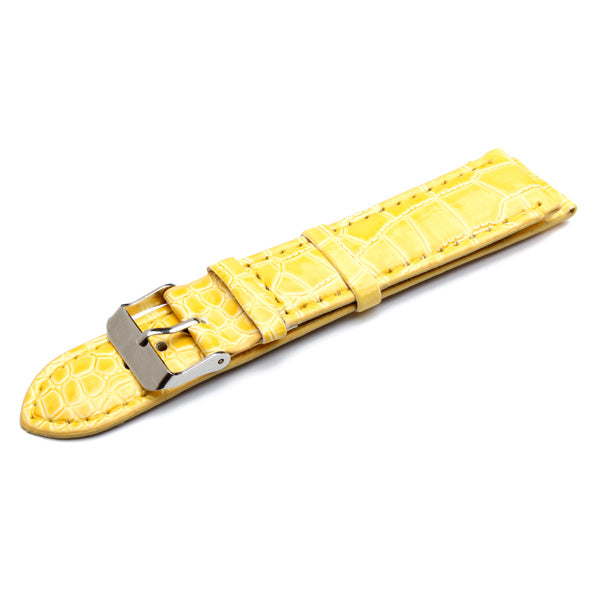 20mm PU Leather Men Women Mental Wrist Watch Band