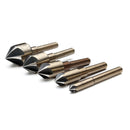 5pcs Imperial 5 Flutes 82 Degree Countersink Drill Chamfer Cutter Bit