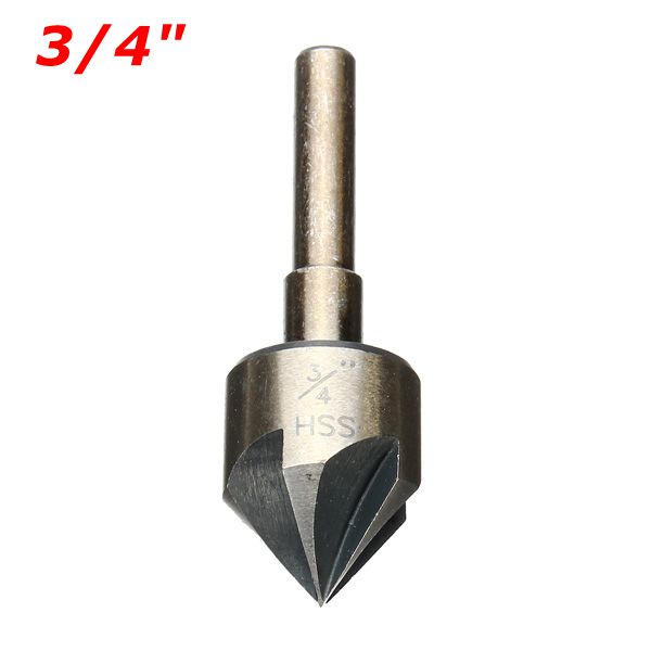 5pcs Imperial 5 Flutes 82 Degree Countersink Drill Chamfer Cutter Bit