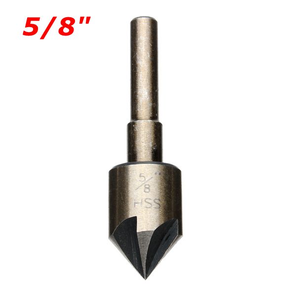 5pcs Imperial 5 Flutes 82 Degree Countersink Drill Chamfer Cutter Bit