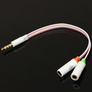 3.5mm Stereo TRRS 4-Pole Plug to 3.5mm Microphone Headphone Jack Audio Cable Adapter