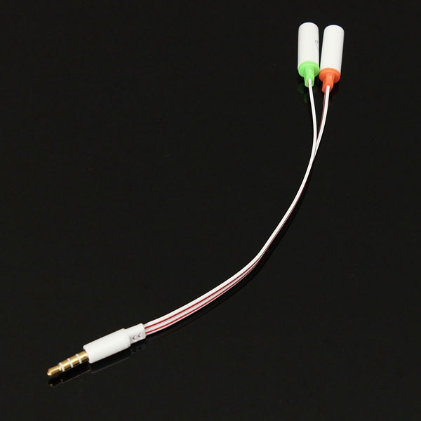 3.5mm Stereo TRRS 4-Pole Plug to 3.5mm Microphone Headphone Jack Audio Cable Adapter