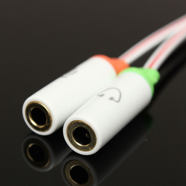 3.5mm Stereo TRRS 4-Pole Plug to 3.5mm Microphone Headphone Jack Audio Cable Adapter