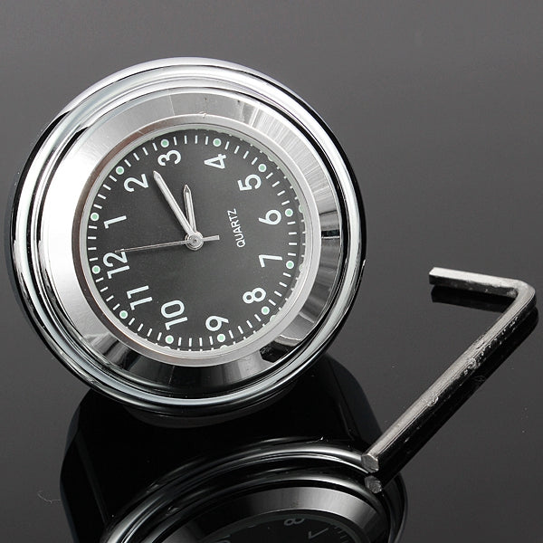 7/8 Universal Chrome Motorcycle Waterproof Handlebar Mount Clock