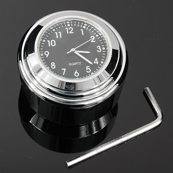 7/8 Universal Chrome Motorcycle Waterproof Handlebar Mount Clock