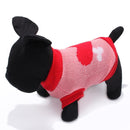 Red Heart Bone Pet Dog Knitted Breathable Sweater Pink