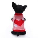 Red Heart Bone Pet Dog Knitted Breathable Sweater Pink