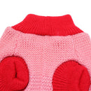 Red Heart Bone Pet Dog Knitted Breathable Sweater Pink