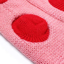 Red Heart Bone Pet Dog Knitted Breathable Sweater Pink