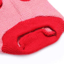Red Heart Bone Pet Dog Knitted Breathable Sweater Pink