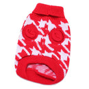 Pet Dog Knitted Breathable Sweater Outwear Apparel Red Black
