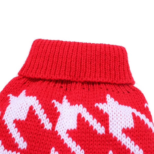 Pet Dog Knitted Breathable Sweater Outwear Apparel Red Black