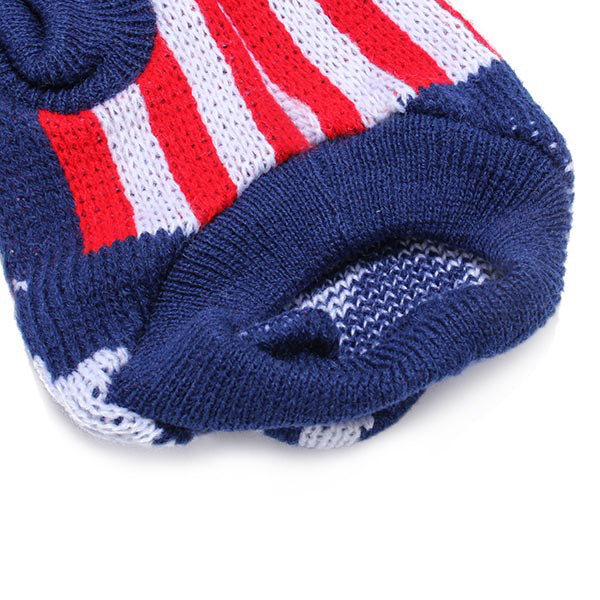 Dark Blue UK Flag Pet Dog Knitted Breathable Sweater Outwear Apparel