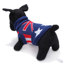 Dark Blue UK Flag Pet Dog Knitted Breathable Sweater Outwear Apparel