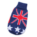 Dark Blue UK Flag Pet Dog Knitted Breathable Sweater Outwear Apparel