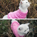 Solid Color Pet Dog Cat Knitted Breathable Warm Sweater Winter Outwear