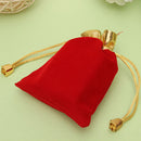 10PCS Golden Red Flannelette Drawstring Pouch Jewelry Gift Bags Pouch