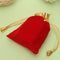 10PCS Golden Red Flannelette Drawstring Pouch Jewelry Gift Bags Pouch