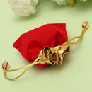 10PCS Golden Red Flannelette Drawstring Pouch Jewelry Gift Bags Pouch