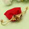 10PCS Golden Red Flannelette Drawstring Pouch Jewelry Gift Bags Pouch