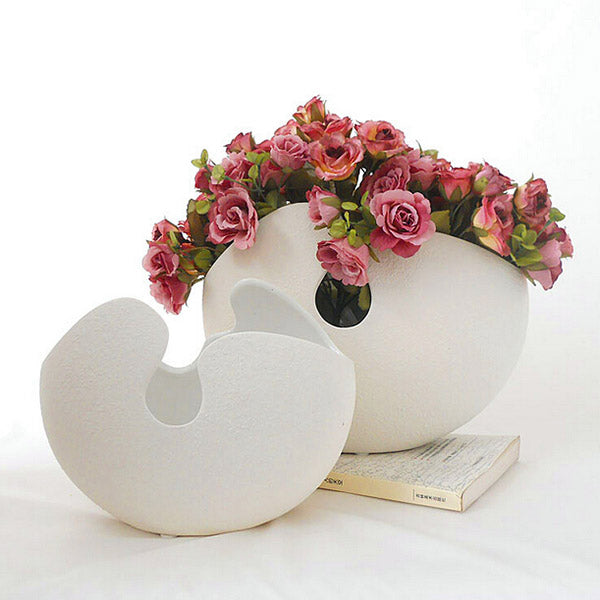 Creative Ceramic Egg Shell Shaped Desktop Flower Pots Potted Plants