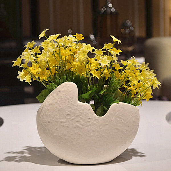 Creative Ceramic Egg Shell Shaped Desktop Flower Pots Potted Plants