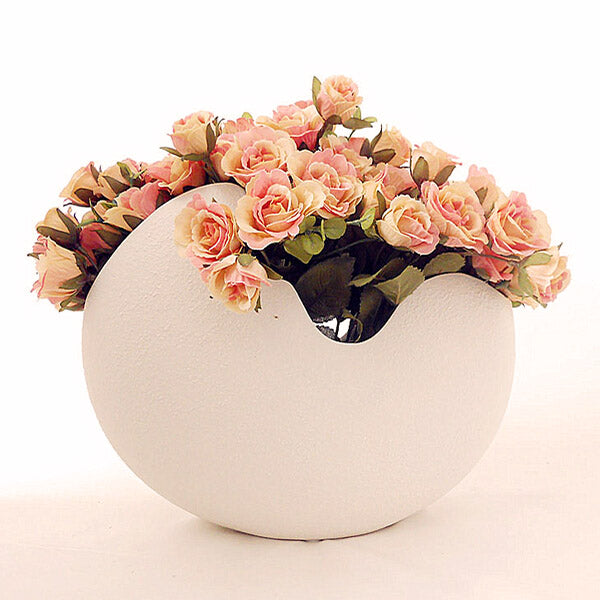 Creative Ceramic Egg Shell Shaped Desktop Flower Pots Potted Plants