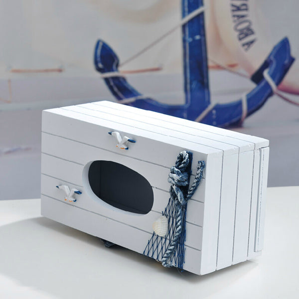 Mediterranean Style Blue And White Tissue Boxes Paper Napkin Box