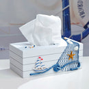 Mediterranean Style Blue And White Tissue Boxes Paper Napkin Box