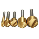 Drillpro DB-C1 5pcs 6/10/13/16/19mm Titanium Countersinks Chamfering Cutter Drill Press