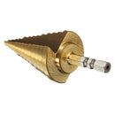 Drillpro 6-35MM Titanium Coated Step Cone Drill Bit HSS 13 Steps Hex Shank