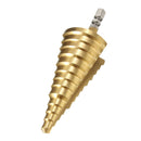 Drillpro 6-35MM Titanium Coated Step Cone Drill Bit HSS 13 Steps Hex Shank
