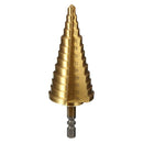 Drillpro 6-35MM Titanium Coated Step Cone Drill Bit HSS 13 Steps Hex Shank
