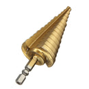 Drillpro 6-35MM Titanium Coated Step Cone Drill Bit HSS 13 Steps Hex Shank