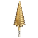 Drillpro 6-35MM Titanium Coated Step Cone Drill Bit HSS 13 Steps Hex Shank