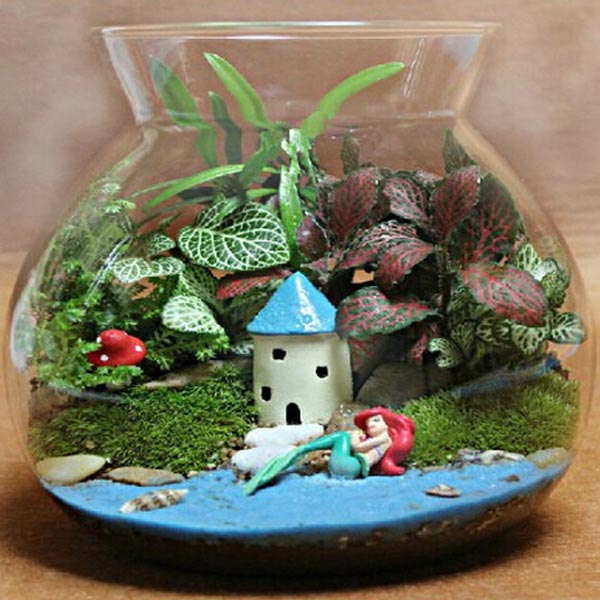 DIY Eco Bottle Decorations Resin House Castle Garden Micro Landscape