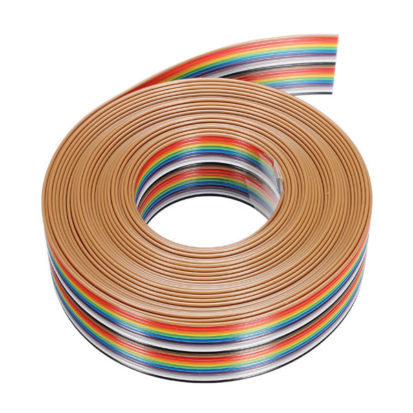 Geekcreit 5M 1.27mm 20P Jumper Cable DuPont Wire Rainbow Flat Wire Support Wire Soldered