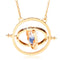 Time Turner Rotating Hourglass Pendant Necklace Gold Silver Plated