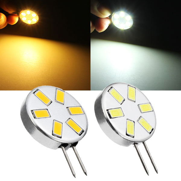 G4 1.8W Pure White/Warm White 6 SMD 5730 LED Light Lamp Bulb 12V