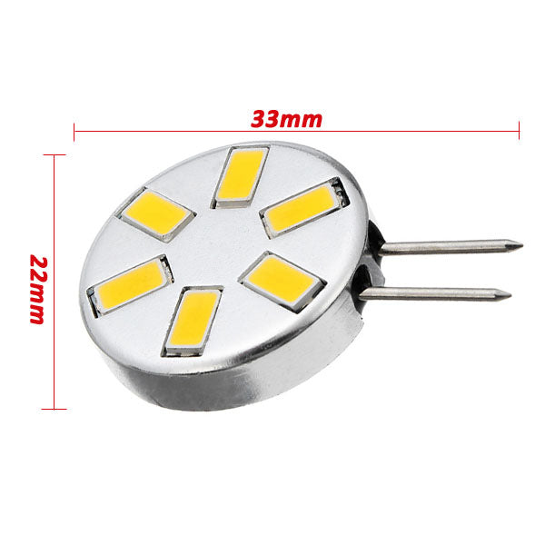 G4 1.8W Pure White/Warm White 6 SMD 5730 LED Light Lamp Bulb 12V